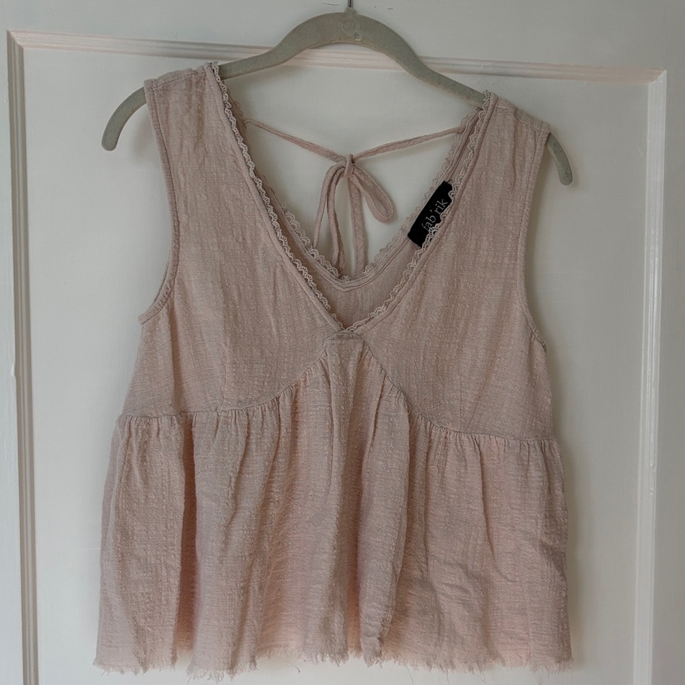 Fab’rik Linen Tank Top with Tie Back